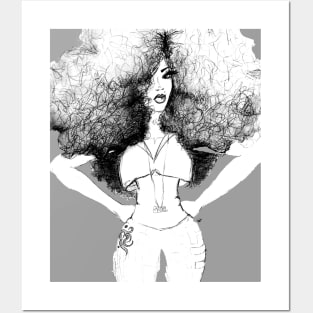 Super Natural Afro Long Hair Queen Posters and Art